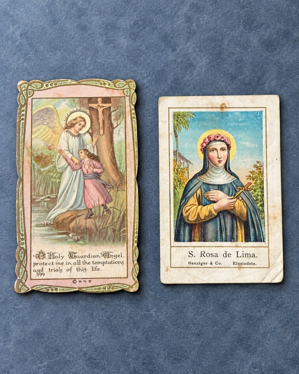 Antique Benziger St Rose of Lima Holy Card Imprimatur Einsiedeln Switzerland